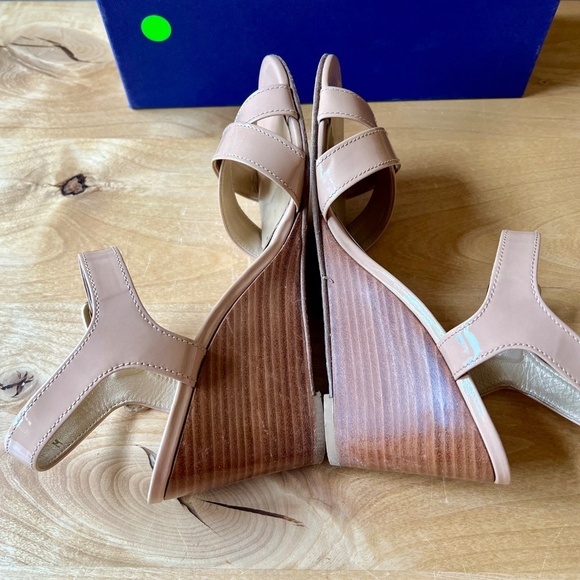 STUART WEITZMAN NEXTWEDGE ADOBE ANILINE SANDAL 9 LEATHER ADJ STRAP SUMMER CHIC - Picture 8 of 11